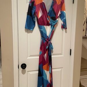 Colorful Geometric Women's Dress XXL